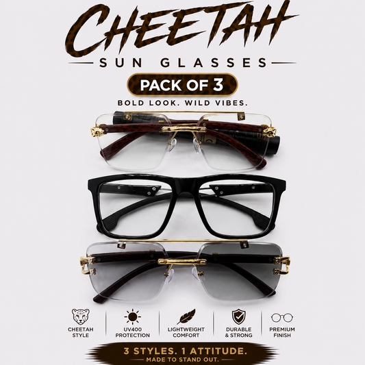 Cheetah sun & Smart Glasses - Pack of 3 - Limited Offer