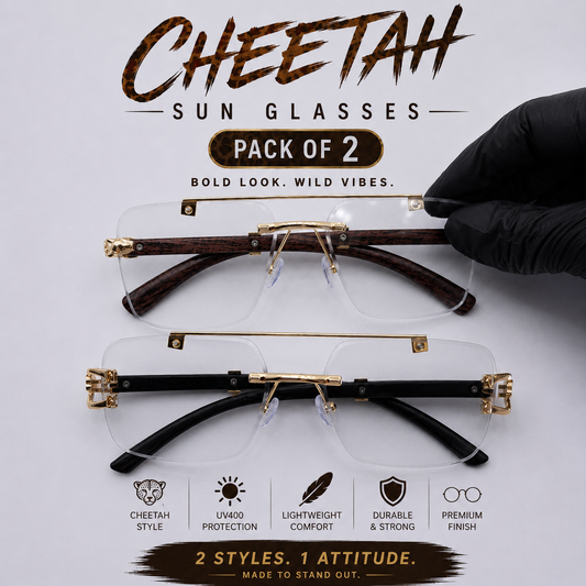 Cheetah sun & Smart Glasses - Pack of 2 cheetah Sun Glasses- Limited Offer