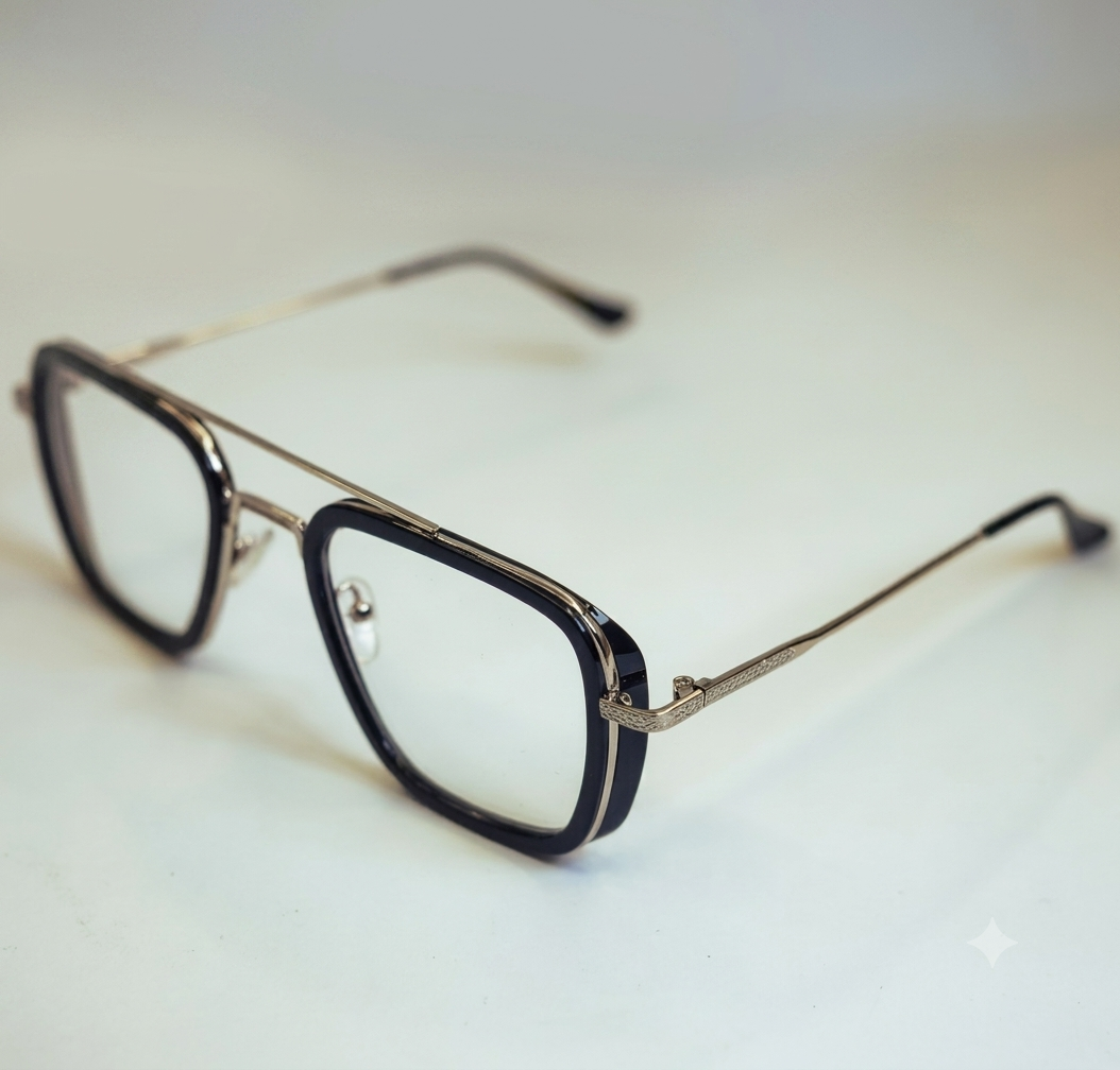 Western Trendy 5 in 1 Glasses - Black Golden - Transition + Screen - With Free Gifts