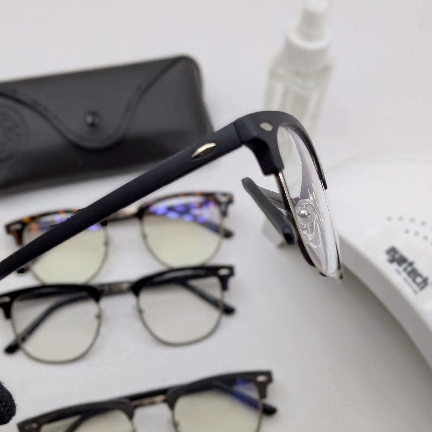 Premium Clubmaster Smart Glasses – Blue Cut + Transition - Free Gifts - Matte black