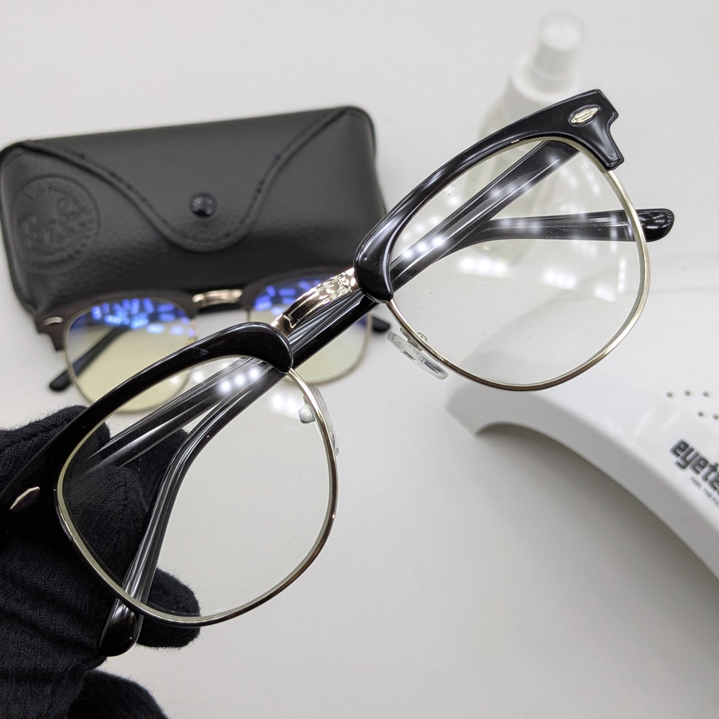 Premium Clubmaster Smart Glasses – Blue Cut + Transition - Free Gifts - Jet black