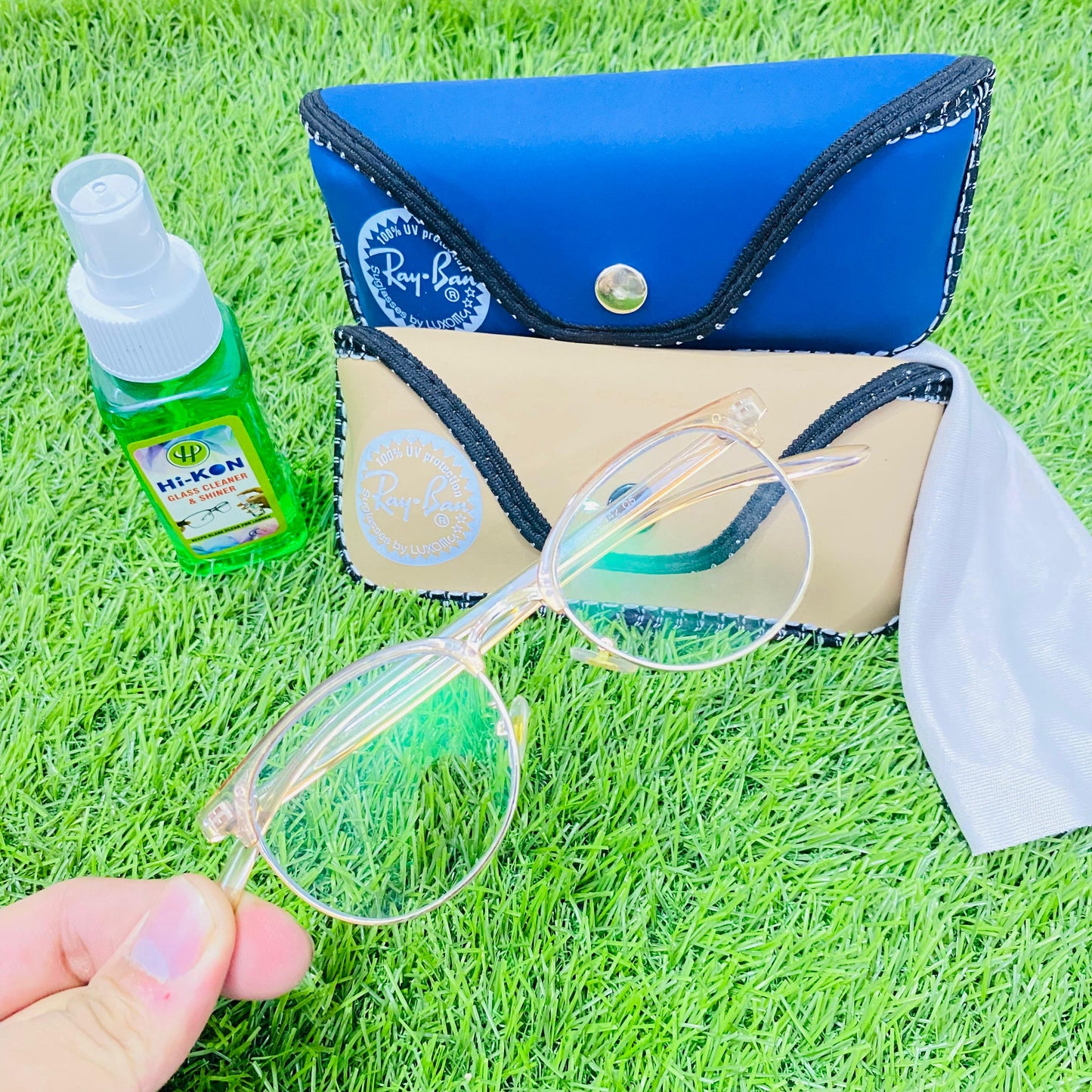Silver - Smart Blue Light Protection Glasses with Free pouch, shiner, cleaning cloth