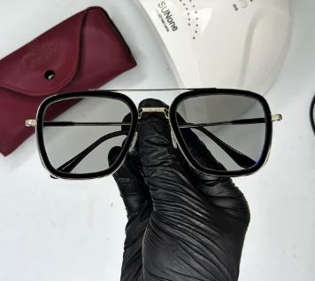 Western Trendy 5 in 1 Glasses - Black silver - Transition + Screen - With Free Gifts